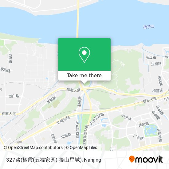 327路(栖霞(五福家园)-摄山星城) map