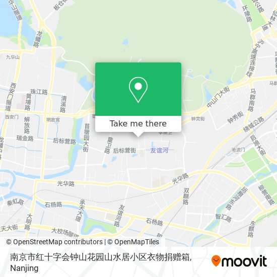 南京市红十字会钟山花园山水居小区衣物捐赠箱 map