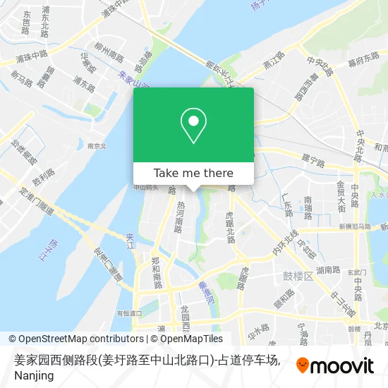 姜家园西侧路段(姜圩路至中山北路口)-占道停车场 map
