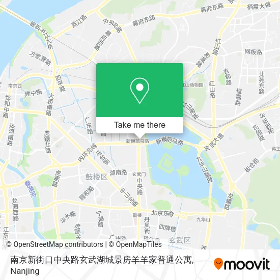 南京新街口中央路玄武湖城景房羊羊家普通公寓 map