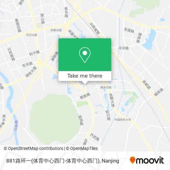 881路环一(体育中心西门-体育中心西门) map