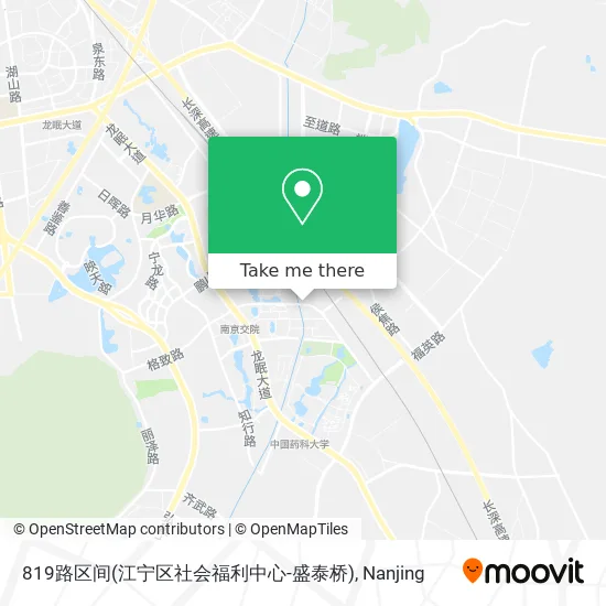 819路区间(江宁区社会福利中心-盛泰桥) map