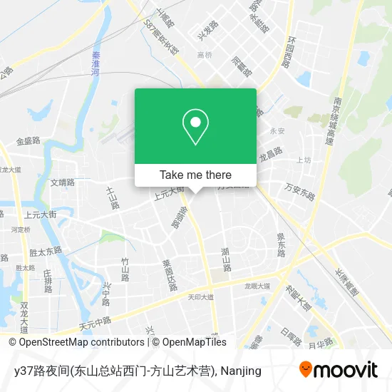 y37路夜间(东山总站西门-方山艺术营) map