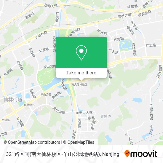 321路区间(南大仙林校区-羊山公园地铁站) map