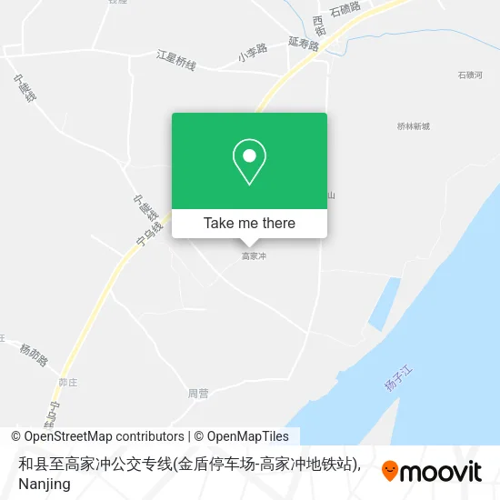 和县至高家冲公交专线(金盾停车场-高家冲地铁站) map