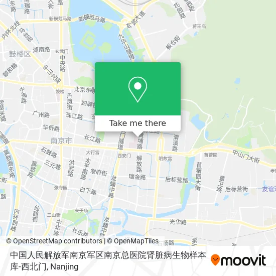 中国人民解放军南京军区南京总医院肾脏病生物样本库-西北门 map
