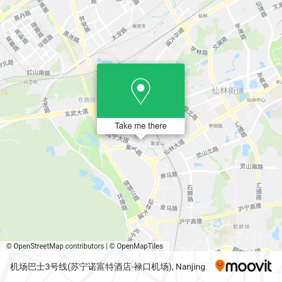机场巴士3号线(苏宁诺富特酒店-禄口机场) map