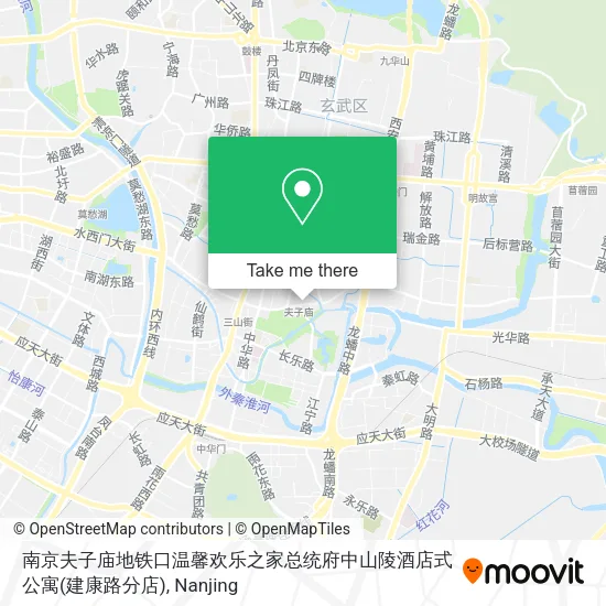 南京夫子庙地铁口温馨欢乐之家总统府中山陵酒店式公寓(建康路分店) map