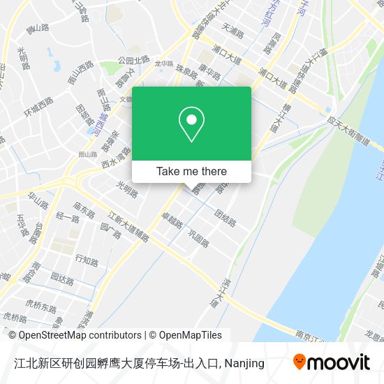江北新区研创园孵鹰大厦停车场-出入口 map