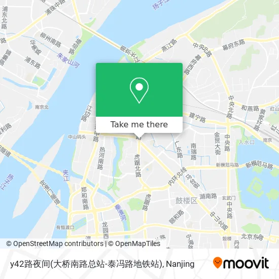 y42路夜间(大桥南路总站-泰冯路地铁站) map