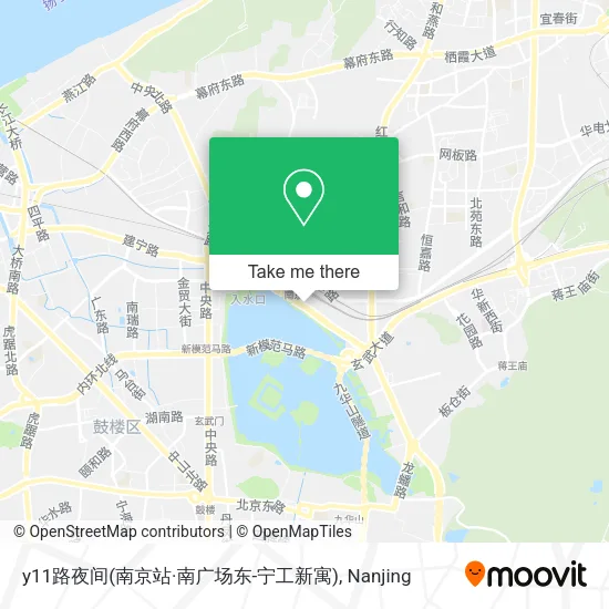 y11路夜间(南京站·南广场东-宁工新寓) map