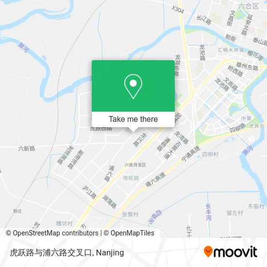 虎跃路与浦六路交叉口 map
