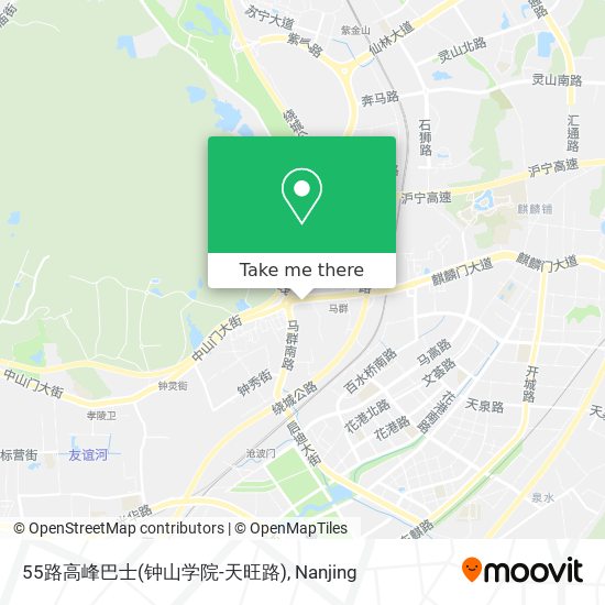 55路高峰巴士(钟山学院-天旺路) map