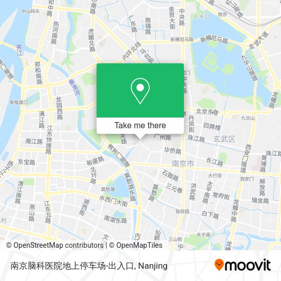 南京脑科医院地上停车场-出入口 map