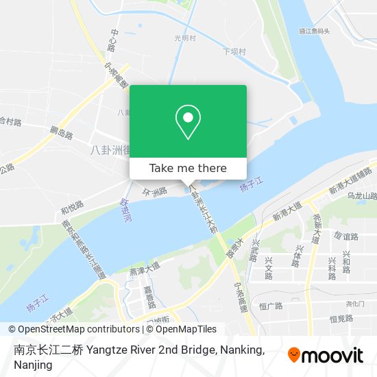 南京长江二桥 Yangtze River 2nd Bridge, Nanking map