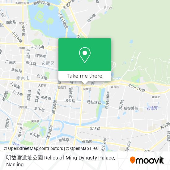 明故宮遺址公園 Relics of Ming Dynasty Palace map