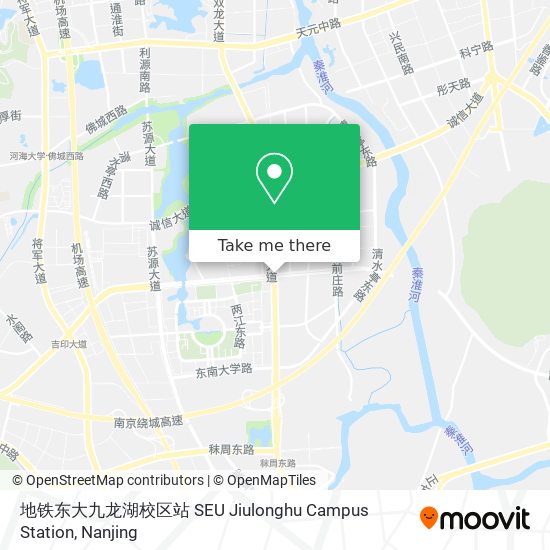 地铁东大九龙湖校区站 SEU Jiulonghu Campus Station map