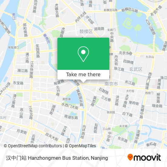 汉中门站 Hanzhongmen Bus Station map