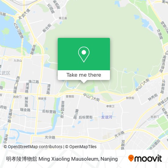 明孝陵博物舘 Ming Xiaoling Mausoleum map