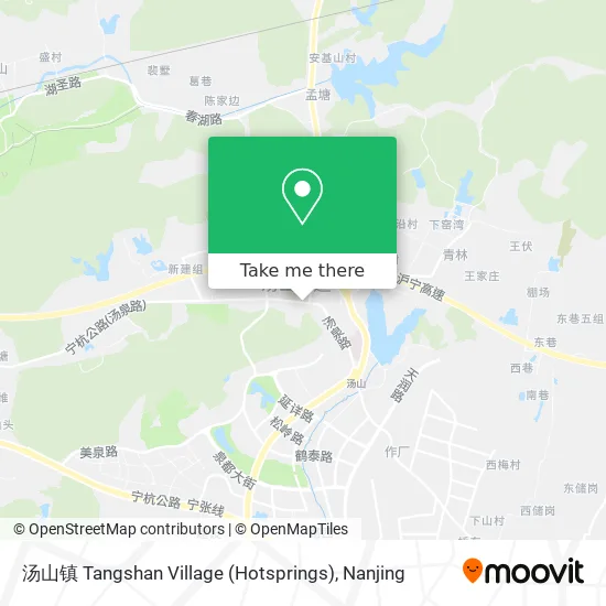 汤山镇 Tangshan Village (Hotsprings) map