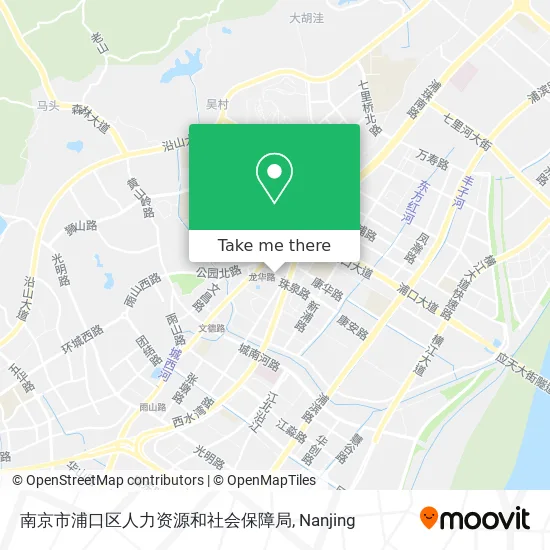 南京市浦口区人力资源和社会保障局 map