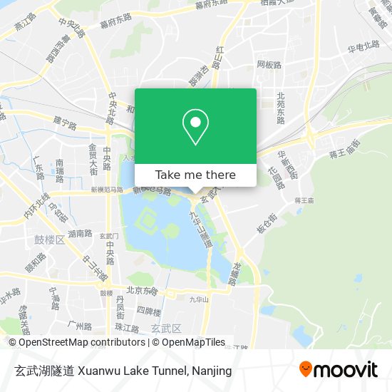 玄武湖隧道 Xuanwu Lake Tunnel map