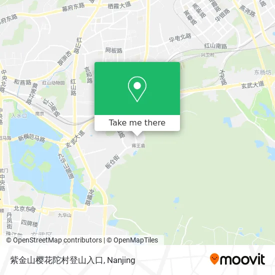 紫金山樱花陀村登山入口 map