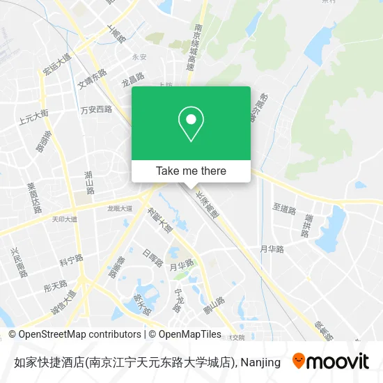 如家快捷酒店(南京江宁天元东路大学城店) map