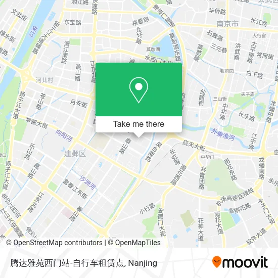 腾达雅苑西门站-自行车租赁点 map