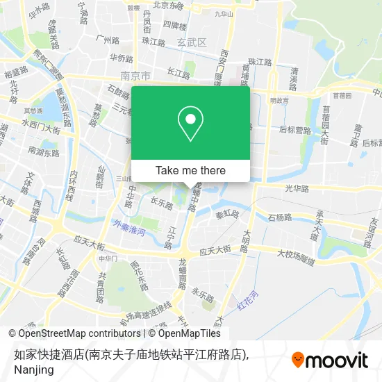 如家快捷酒店(南京夫子庙地铁站平江府路店) map