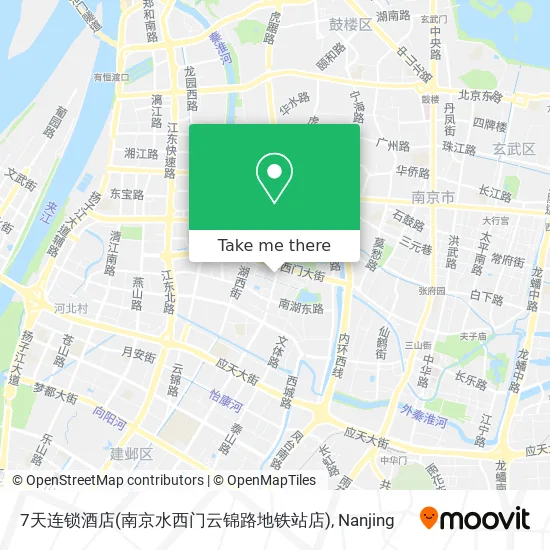 7天连锁酒店(南京水西门云锦路地铁站店) map