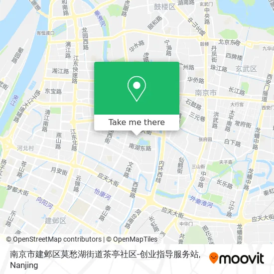 南京市建邺区莫愁湖街道茶亭社区-创业指导服务站 map