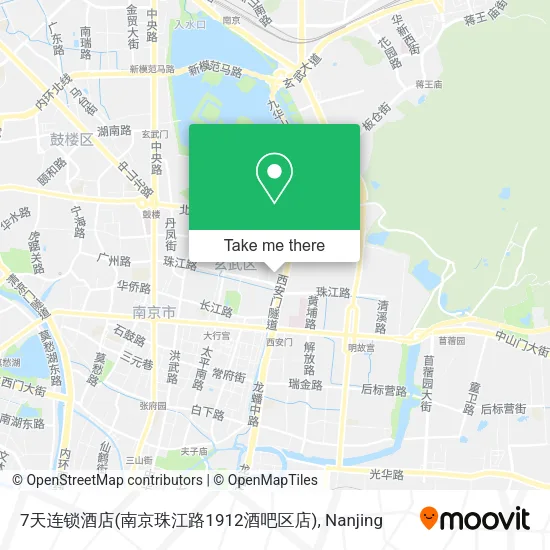 7天连锁酒店(南京珠江路1912酒吧区店) map