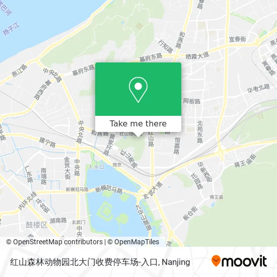 红山森林动物园北大门收费停车场-入口 map