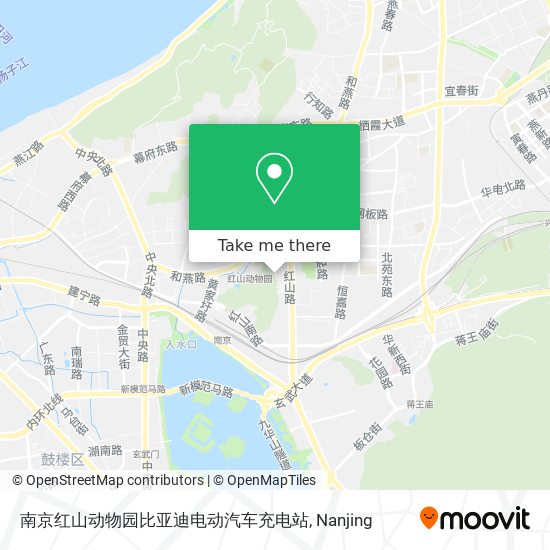 南京红山动物园比亚迪电动汽车充电站 map