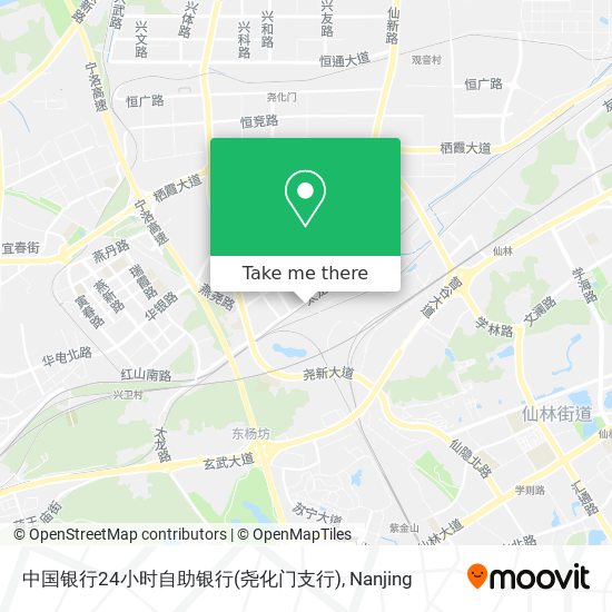 中国银行24小时自助银行(尧化门支行) map