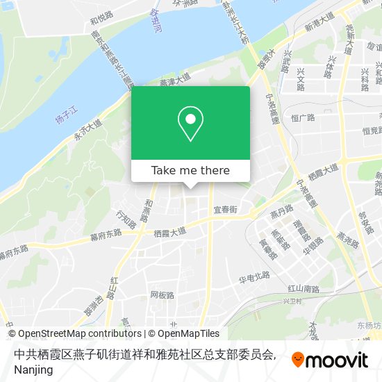 中共栖霞区燕子矶街道祥和雅苑社区总支部委员会 map