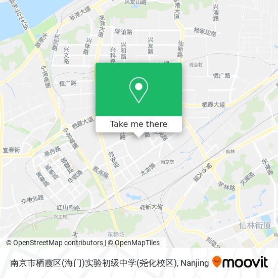 南京市栖霞区(海门)实验初级中学(尧化校区) map