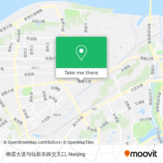 栖霞大道与仙新东路交叉口 map