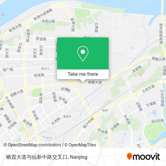 栖霞大道与仙新中路交叉口 map