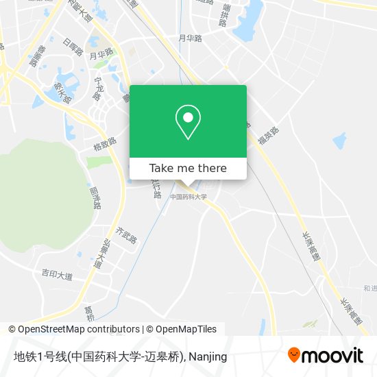 地铁1号线(中国药科大学-迈皋桥) map