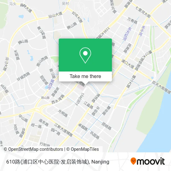 610路(浦口区中心医院-发启装饰城) map