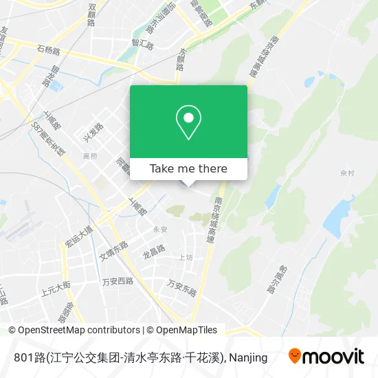 801路(江宁公交集团-清水亭东路·千花溪) map