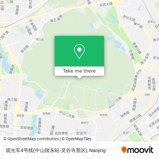 观光车4号线(中山陵东站-灵谷寺景区) map