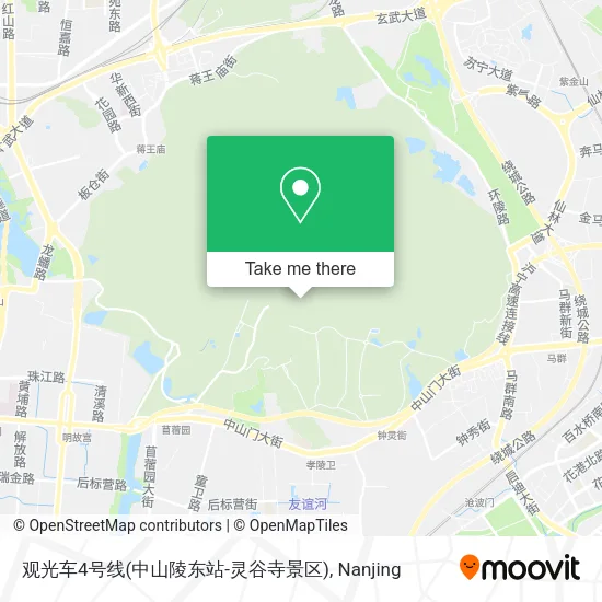 观光车4号线(中山陵东站-灵谷寺景区) map