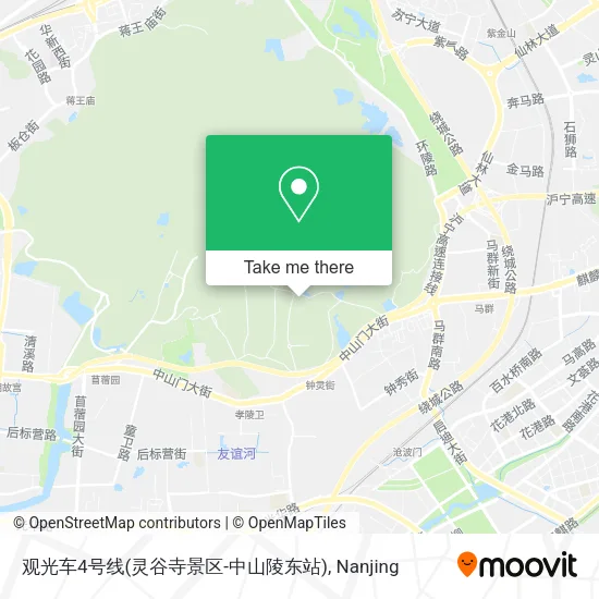 观光车4号线(灵谷寺景区-中山陵东站) map