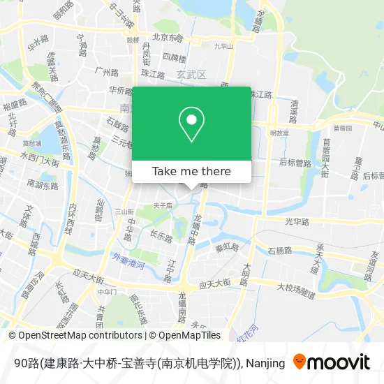 90路(建康路·大中桥-宝善寺(南京机电学院)) map