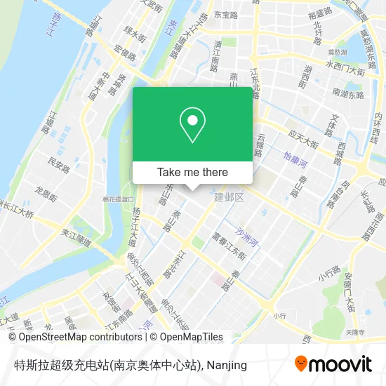 特斯拉超级充电站(南京奥体中心站) map