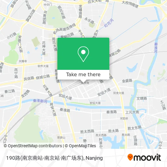 190路(南京南站-南京站·南广场东) map
