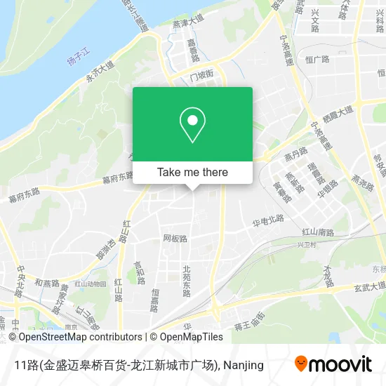 11路(金盛迈皋桥百货-龙江新城市广场) map